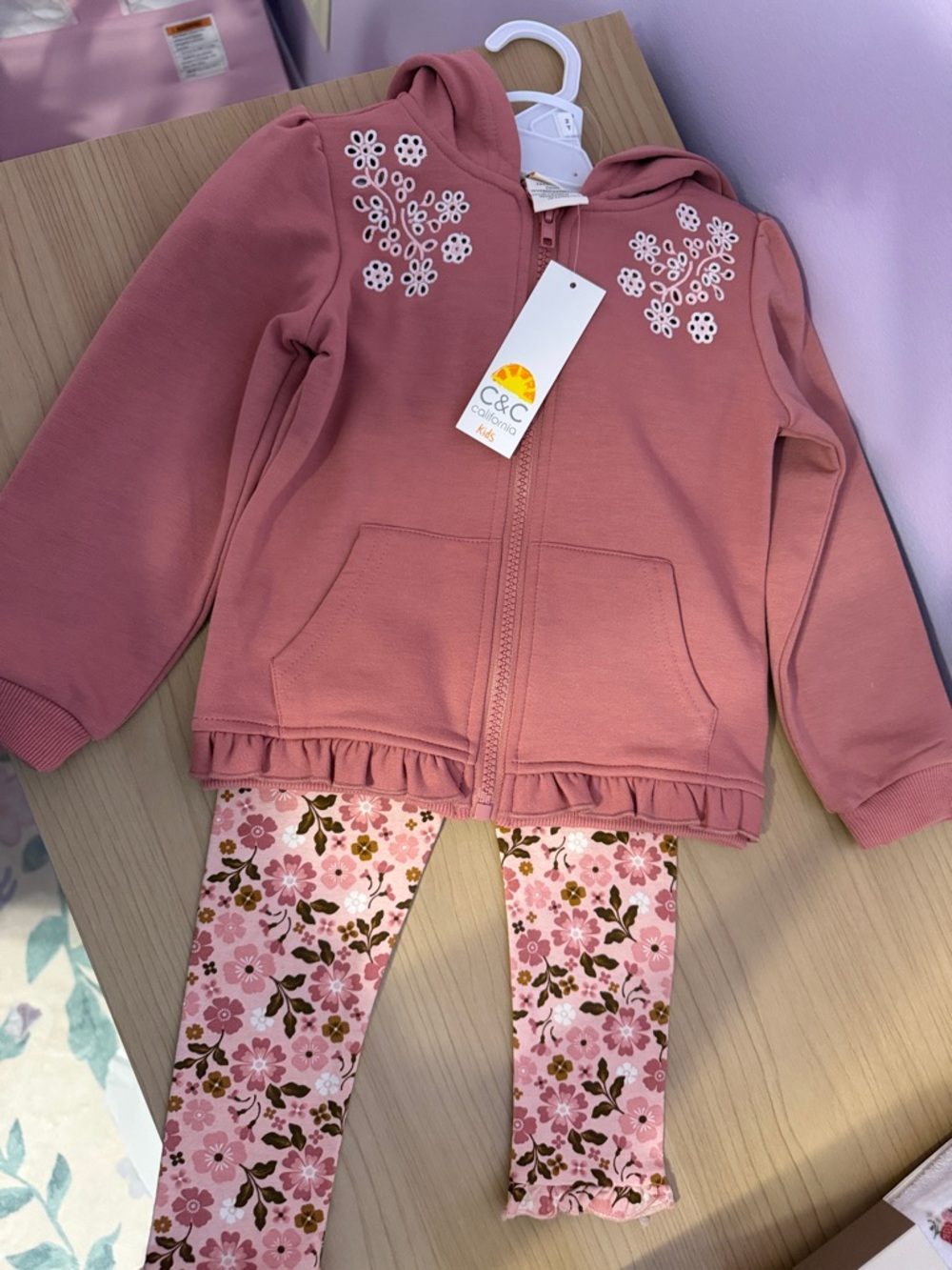 C&C California Pink Floral Hoodie and Legging Set